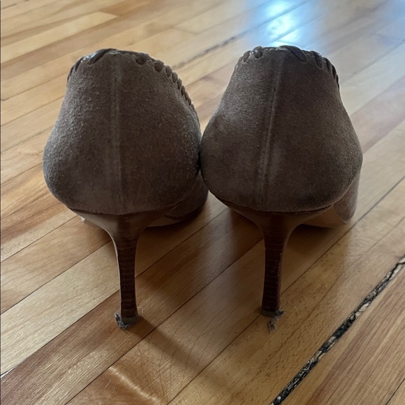 Prada Women's Tan and Purple Embellished Heels - Picture 3 of 5